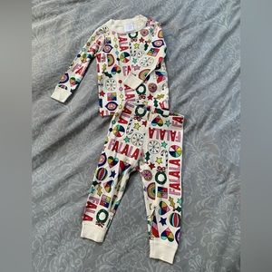Hanna Andersson holiday long john pajama set size 2T
